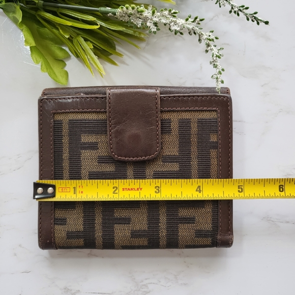 Fendi Zucca Bifold Snap Compact Wallet - Picture 4 of 15